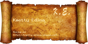 Kmetty Edina névjegykártya