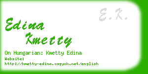 edina kmetty business card